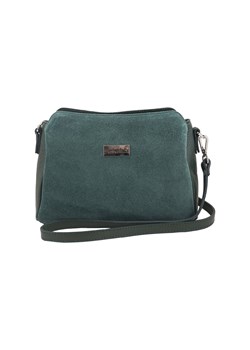 Listonoszka skórzana z zamszem - Zielona ciemna ze sklepu butyolivier w kategorii Listonoszki - zdjęcie 175335717