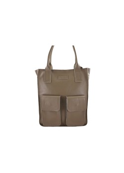 Torba shopper bag do pracy - Beżowa ciemna ze sklepu butyolivier w kategorii Torebki worki - zdjęcie 175337365