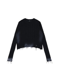Cropp - Sweter z miejscowym efektem wybielenia - czarny ze sklepu Cropp w kategorii Swetry damskie - zdjęcie 175338266