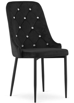 Czarne stylowe krzesło w stylu glamour S4-A60 ze sklepu Edinos.pl w kategorii Dom - zdjęcie 175339746