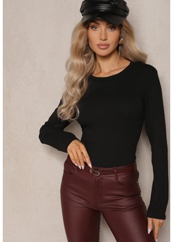 Czarna Bluza Longsleeve z Bawełną Romala ze sklepu Renee odzież w kategorii Bluzki damskie - zdjęcie 175345855