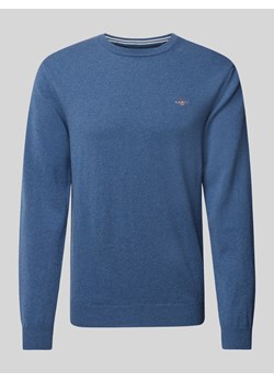 Sweter z dzianiny z wełny z okrągłym dekoltem ze sklepu Peek&Cloppenburg  w kategorii Swetry męskie - zdjęcie 175351318