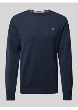 Sweter z dzianiny z wełny z okrągłym dekoltem ze sklepu Peek&Cloppenburg  w kategorii Swetry męskie - zdjęcie 175351477