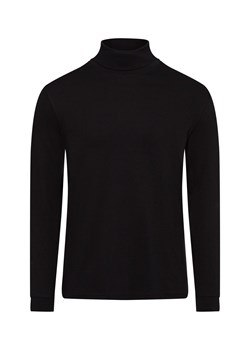 Andrew James Męska koszula z długim rękawem Mężczyźni Bawełna czarny jednolity ze sklepu vangraaf w kategorii T-shirty męskie - zdjęcie 175354205