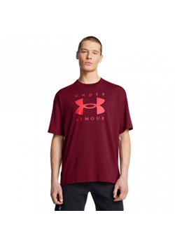 Męski t-shirt z nadrukiem Under Armour UA M Hw Os Branded Ss - bordowy ze sklepu Sportstylestory.com w kategorii T-shirty męskie - zdjęcie 175356278