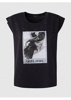 Pepe Jeans Koszulka w kolorze czarnym ze sklepu Limango Polska w kategorii Bluzki damskie - zdjęcie 175356985