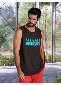 Sinsay - Tank top Miami Vice - szary ze sklepu Sinsay w kategorii T-shirty męskie - zdjęcie 175359677