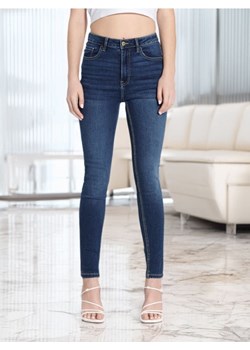 Sinsay - Jeansy skinny high waist - granatowy ze sklepu Sinsay w kategorii Jeansy damskie - zdjęcie 175359687