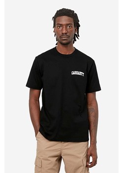 Carhartt WIP t-shirt bawełniany S/S University Script T-Shirt kolor czarny z nadrukiem I028991.-BLACK/WHIT ze sklepu PRM w kategorii T-shirty męskie - zdjęcie 175359897