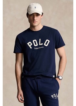 Polo Ralph Lauren t-shirt bawełniany męski kolor granatowy z aplikacją 710952043 ze sklepu PRM w kategorii T-shirty męskie - zdjęcie 175360209