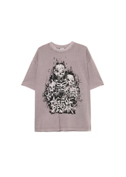 Cropp - Szara koszulka z motywem kościotrupów UNISEX - szary ze sklepu Cropp w kategorii Bluzki damskie - zdjęcie 175363139