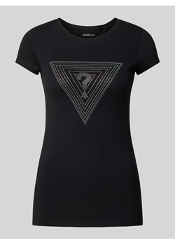 T-shirt o kroju slim fit z obszyciem kamieniami stras ze sklepu Peek&Cloppenburg  w kategorii Bluzki damskie - zdjęcie 175365655