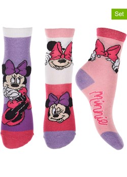 Disney Minnie Mouse Skarpety (3 pary) &quot;Minnie&quot; w kolorze jasnoróżowym ze sklepu Limango Polska w kategorii Skarpetki dziecięce - zdjęcie 175368276