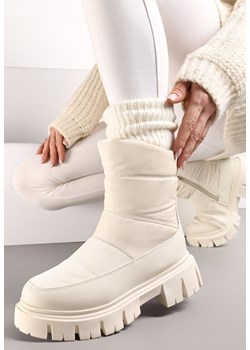 Beżowe Pikowane Śniegowce na Niskiej Platformie z Ekoskóry Vrata ze sklepu born2be.pl w kategorii Śniegowce damskie - zdjęcie 175371129