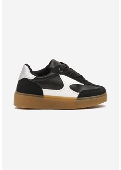 Czarne Metaliczne Buty Sportowe Sneakersy na Płaskiej Podeszwie Sintenna ze sklepu renee.pl w kategorii Buty sportowe dziecięce - zdjęcie 175373975