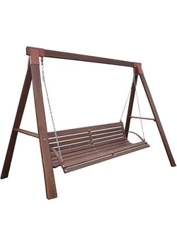 Drewniana huśtawka ogrodowa stojąca Kaori 3X - 180 cm ze sklepu Edinos.pl w kategorii Huśtawki ogrodowe - zdjęcie 175374716
