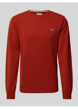 Sweter z dzianiny z wełny z okrągłym dekoltem ze sklepu Peek&Cloppenburg  w kategorii Swetry męskie - zdjęcie 175379599