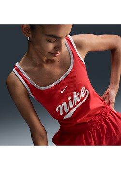 Damska koszulka z dekoltem karo Nike Sportswear - Czerwony ze sklepu Nike poland w kategorii Bluzki damskie - zdjęcie 175379835