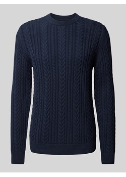 Sweter z dzianiny z wzorem warkocza ze sklepu Peek&Cloppenburg  w kategorii Swetry męskie - zdjęcie 175383925