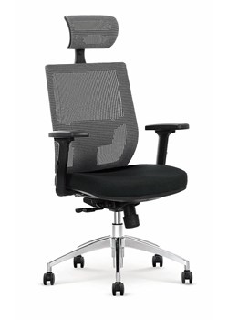 Szaro Obrotowy Czarny Ergonomiczny Fotel Biurowy Z Systemem Multiblock S4-P60 ze sklepu Edinos.pl w kategorii Krzesła biurowe - zdjęcie 175385297