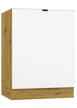 Szafka pod płytę grzewczą 60 cm biały + dąb artisan - Elandro 7X ze sklepu Edinos.pl w kategorii Meble kuchenne - zdjęcie 175385466