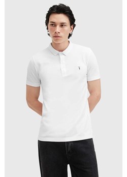 AllSaints polo bawełniane REFORM kolor biały gładki M075PB ze sklepu ANSWEAR.com w kategorii T-shirty męskie - zdjęcie 175387338