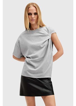 AllSaints t-shirt bawełniany ONYX TWIST damski kolor szary W193JB ze sklepu ANSWEAR.com w kategorii Bluzki damskie - zdjęcie 175387677