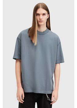 AllSaints t-shirt bawełniany ISAC SS CREW męski kolor niebieski gładki M024JB ze sklepu ANSWEAR.com w kategorii T-shirty męskie - zdjęcie 175387927