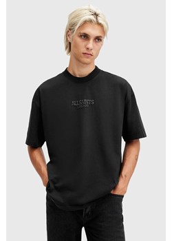 AllSaints t-shirt bawełniany BONES SS CREW męski kolor czarny z aplikacją M073PB ze sklepu ANSWEAR.com w kategorii T-shirty męskie - zdjęcie 175387949