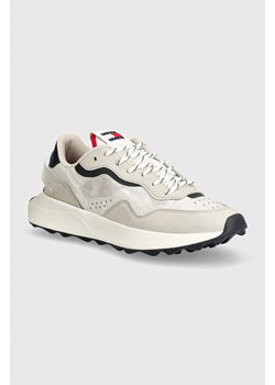 Tommy Jeans sneakersy TJM RUNNER MIX MATERIAL kolor szary EM0EM01437 ze sklepu ANSWEAR.com w kategorii Buty sportowe męskie - zdjęcie 175394327