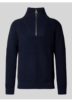 Sweter z dzianiny z krótkim zamkiem błyskawicznym model ‘KAALVES’ ze sklepu Peek&Cloppenburg  w kategorii Swetry męskie - zdjęcie 175395535