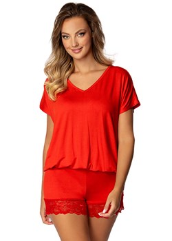 Piżama z krótkim rękawem i krótką nogawką czerwona Tamara 2, Kolor czerwony, Rozmiar XS, DKaren - id: 190262 - marki DKAREN - 175396559 Piżama z krótkim rękawem i krótką nogawką czerwona Tamara 2, Kolor czerwony, Rozmiar XS, DKaren ze sklepu Intymna w kategorii Piżamy damskie - zdjęcie 175396559