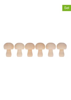 SUNNYSUE Drewniane grzybki (6 szt.) w kolorze jasnobrązowym ze sklepu Limango Polska w kategorii Zabawki - zdjęcie 175403515