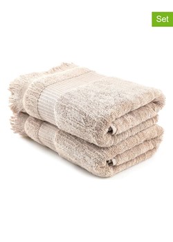 Colourful Cotton Ręczniki prysznicowe (2 szt.) &quot;Zeus&quot; w kolorze jasnobrązowym ze sklepu Limango Polska w kategorii Ręczniki - zdjęcie 175411578