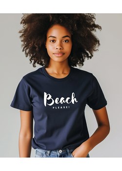 WOOOP Koszulka &quot;Beach please&quot; w kolorze granatowym ze sklepu Limango Polska w kategorii Bluzki damskie - zdjęcie 175411627