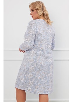 Bawełniana koszula nocna damska z długim rękawem Jowita, Kolor niebieski-wzór, Rozmiar M, Italian Fashion ze sklepu Intymna w kategorii Koszule nocne - zdjęcie 175416778