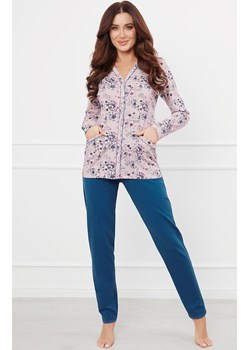 Piżama damska z długim rękawem i długimi spodniami Lacenta, Kolor jeansowy-róż, Rozmiar M, Italian Fashion ze sklepu Intymna w kategorii Piżamy damskie - zdjęcie 175416787