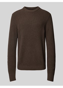 Sweter z dzianiny z okrągłym dekoltem ze sklepu Peek&Cloppenburg  w kategorii Swetry męskie - zdjęcie 175420515