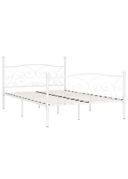 Białe rustykalne łóżko małżeńskie 160x200 cm - Donner ze sklepu Edinos.pl w kategorii Łóżka i materace - zdjęcie 175422716