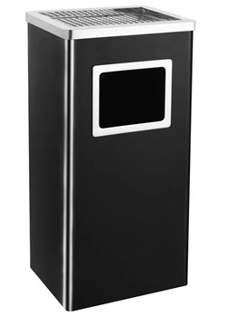 Stalowy czarny kosz na śmieci z popielniczką 45L C3-K30 ze sklepu Edinos.pl w kategorii Dom - zdjęcie 175422795