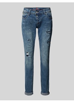 Jeansy o kroju slim fit z przetarciami model ‘Malibu’ ze sklepu Peek&Cloppenburg  w kategorii Jeansy damskie - zdjęcie 175423625