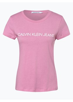 Calvin Klein Jeans T-shirt damski Kobiety Dżersej różowy nadruk ze sklepu vangraaf w kategorii Bluzki damskie - zdjęcie 175427657