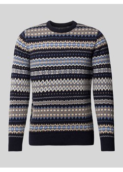 Sweter z dzianiny z okrągłym dekoltem model ‘Case Fairisle’ ze sklepu Peek&Cloppenburg  w kategorii Swetry męskie - zdjęcie 175431599