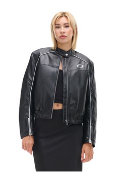 Cropp - Czarna kurtka biker z imitacji skóry - czarny ze sklepu Cropp w kategorii Kurtki damskie - zdjęcie 175433959