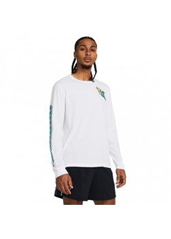 Męski longsleeve z nadrukiem Under Armour UA Run Anywhere Ls - biały ze sklepu Sportstylestory.com w kategorii T-shirty męskie - zdjęcie 175436939