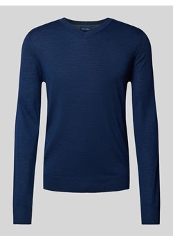 Sweter z dzianiny z dekoltem w serek ze sklepu Peek&Cloppenburg  w kategorii Swetry męskie - zdjęcie 175439039