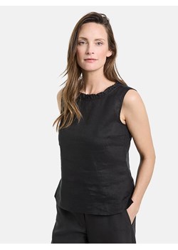 Gerry Weber Lniany top w kolorze czarnym ze sklepu Limango Polska w kategorii Bluzki damskie - zdjęcie 175442767