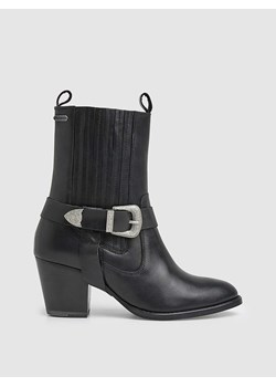 Pepe Jeans FOOTWEAR Skórzane botki &quot;Luna Rock&quot; w kolorze czarnym ze sklepu Limango Polska w kategorii Botki - zdjęcie 175442966