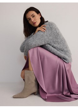 Reserved - Skórzane botki - beżowy ze sklepu Reserved w kategorii Botki - zdjęcie 175446537