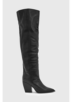 AllSaints kozaki skórzane Reina Boot damskie kolor czarny na słupku W096FB ze sklepu ANSWEAR.com w kategorii Kozaki damskie - zdjęcie 175448259